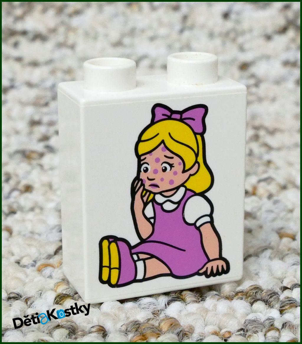 Lego® Duplo® Kostka 1x2x2 Bílá - Holčička s Mašlí