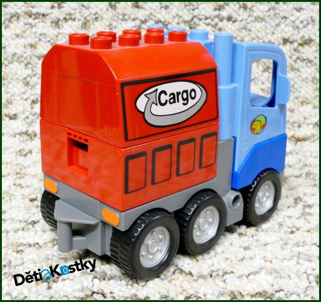 Lego® Duplo® Tahač Modrý s Červeným Kontejnerem Cargo