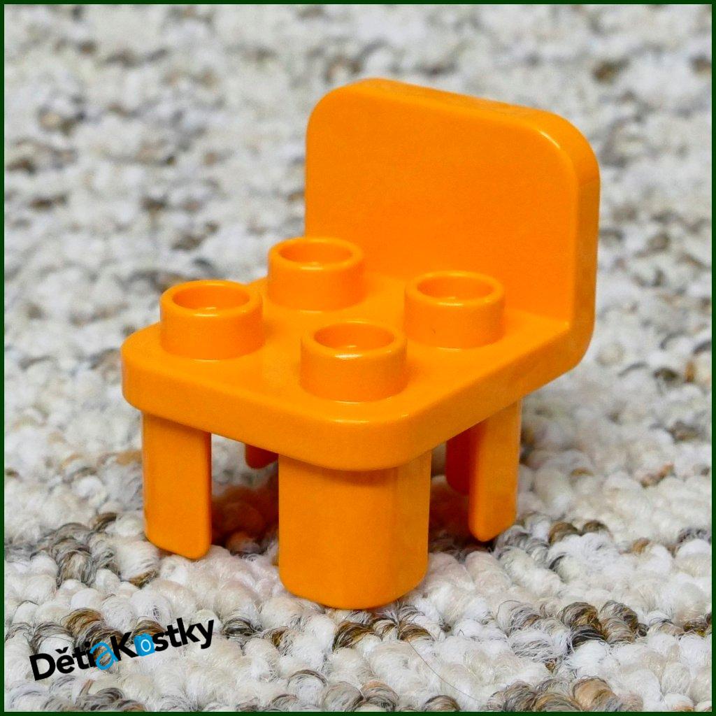 Lego® Duplo® Židlička Oranžová (Zaoblené Opěradlo)