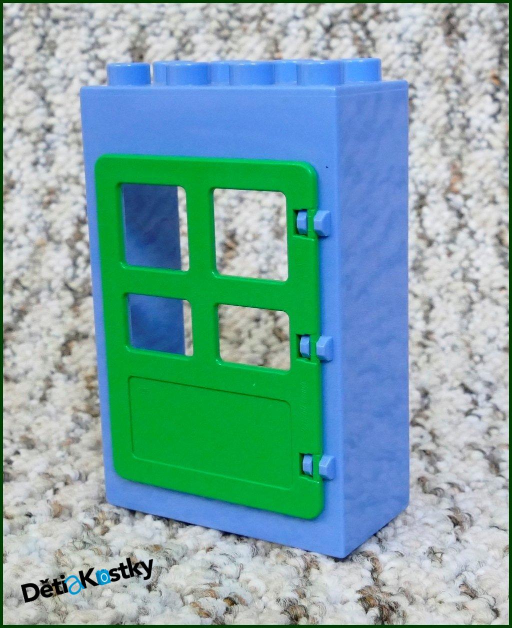 Lego® Duplo® Kostka s Dveřmi Modrá Vysoká - Zelené Dveře