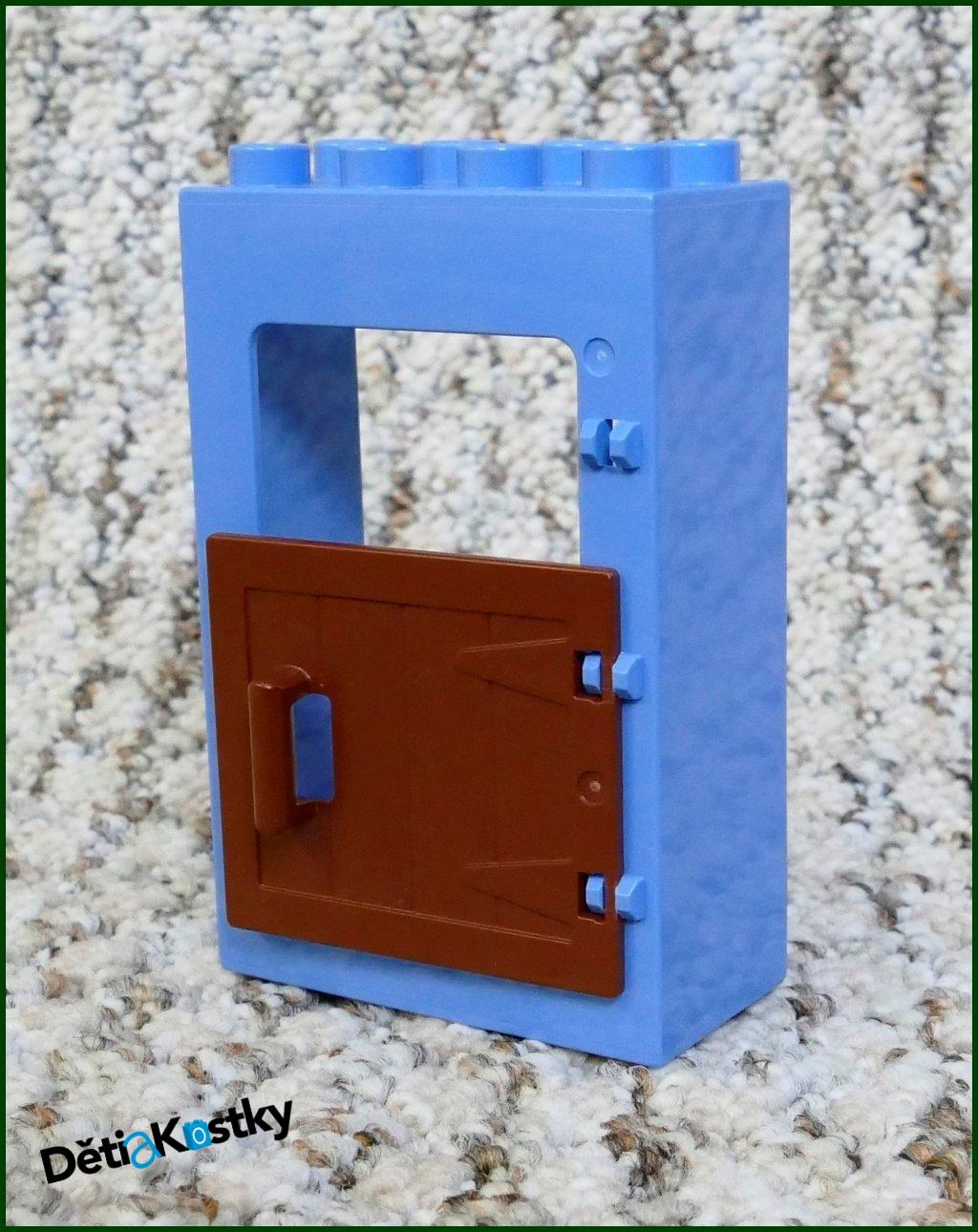 Lego® Duplo® Kostka s Malými Hnědými Dvířky Modrá Vysoká 