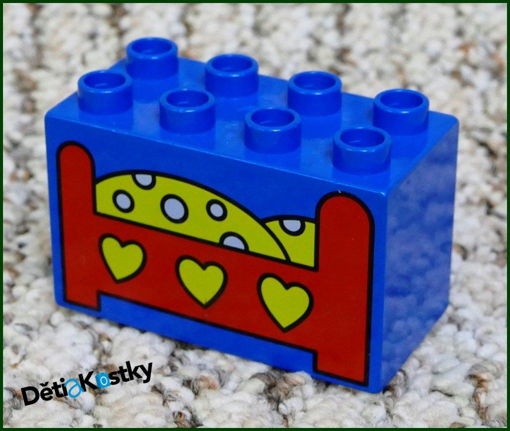 Lego® Duplo® Kostka 2x4x2 Modrá - Obrázek Postýlka