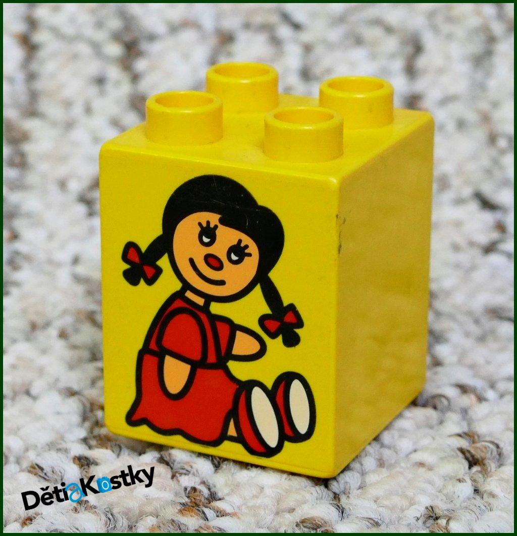 Lego® Duplo® Kostka 2x2x2 Žlutá - Holčička s Culíky
