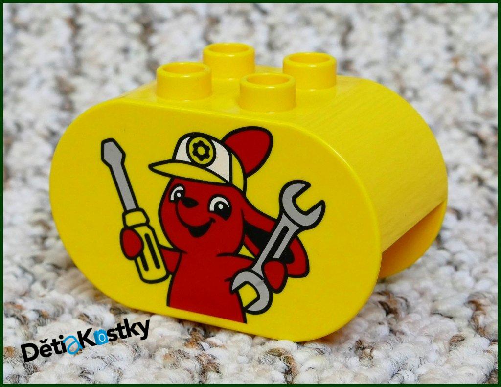 Lego® Duplo® Kostka 2x4x2 Zaoblená Žlutá - Zajíček s Nářadím