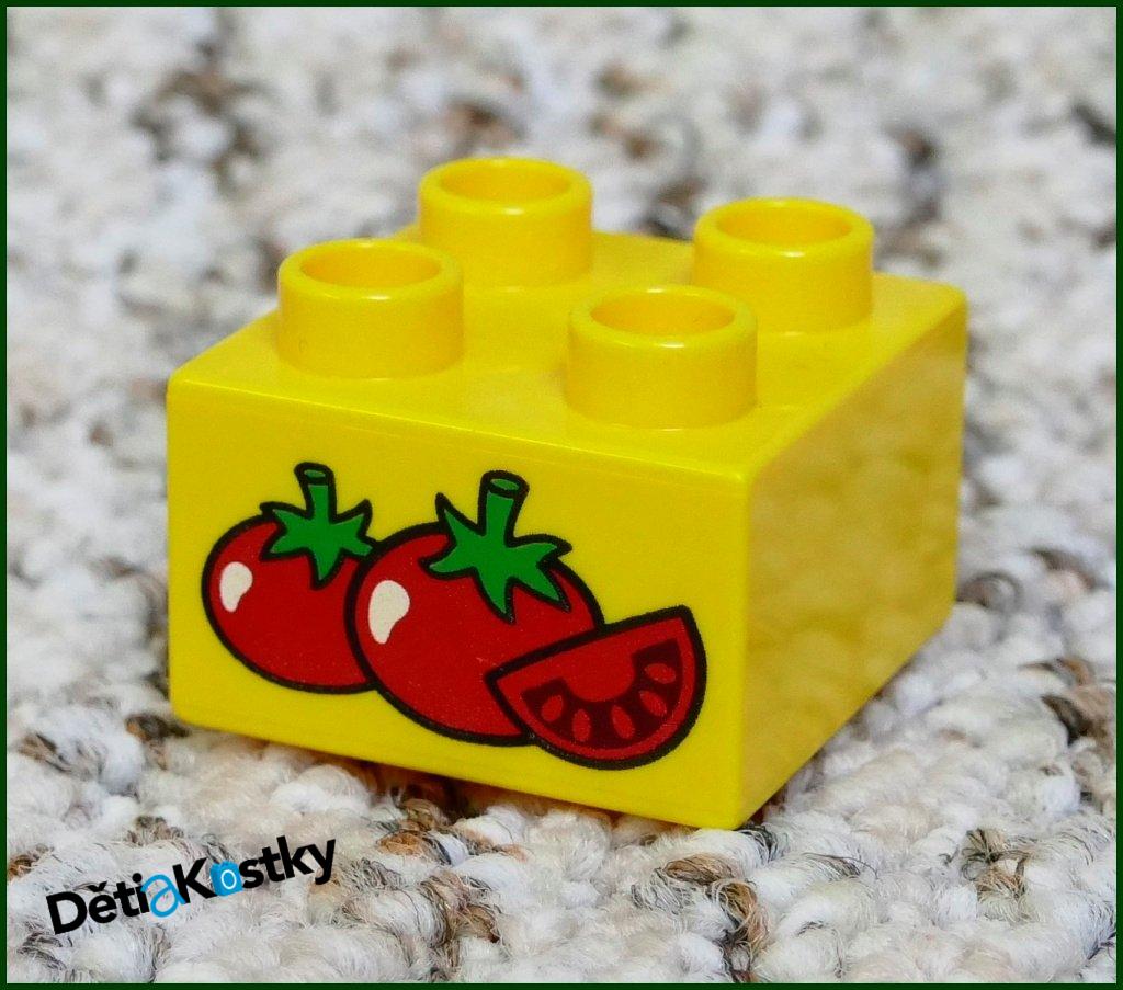 Lego® Duplo® Kostka 2x2 Žlutá - 2 Rajčata
