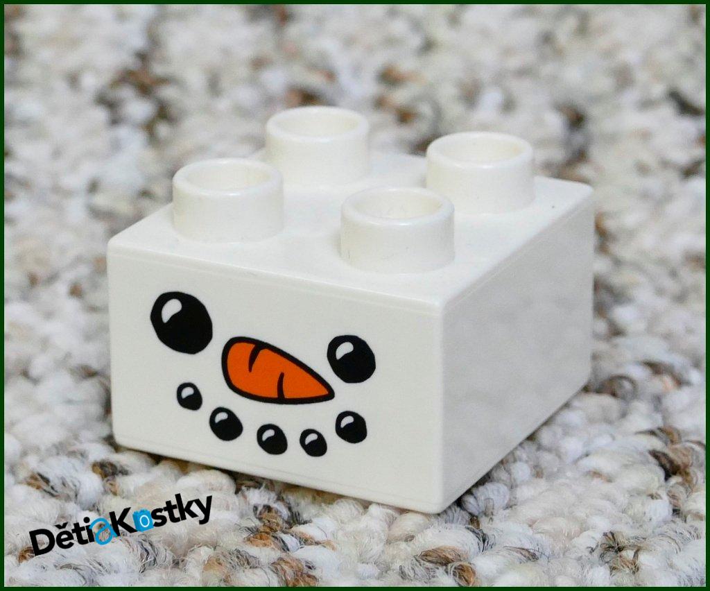 Lego® Duplo® Kostka 2x2 Bílá - Hlava Sněhuláka
