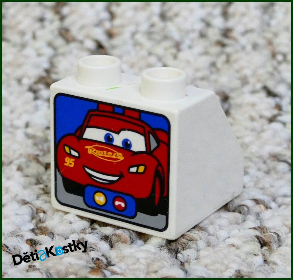 Lego® Duplo® Kostka 2x2 Bílá Zkosená - Obrázek Bleska