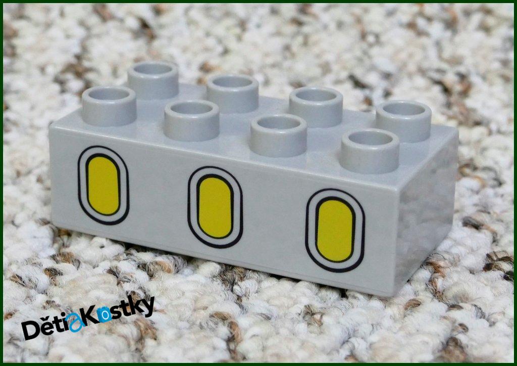Lego® Duplo® Kostka 2x4 Světle Šedá - Okna Letadla