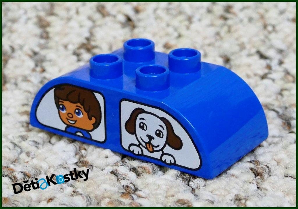 Lego® Duplo® Kostka 2x4 Zaoblená Modrá - Okna s Dětmi a Zvířátky
