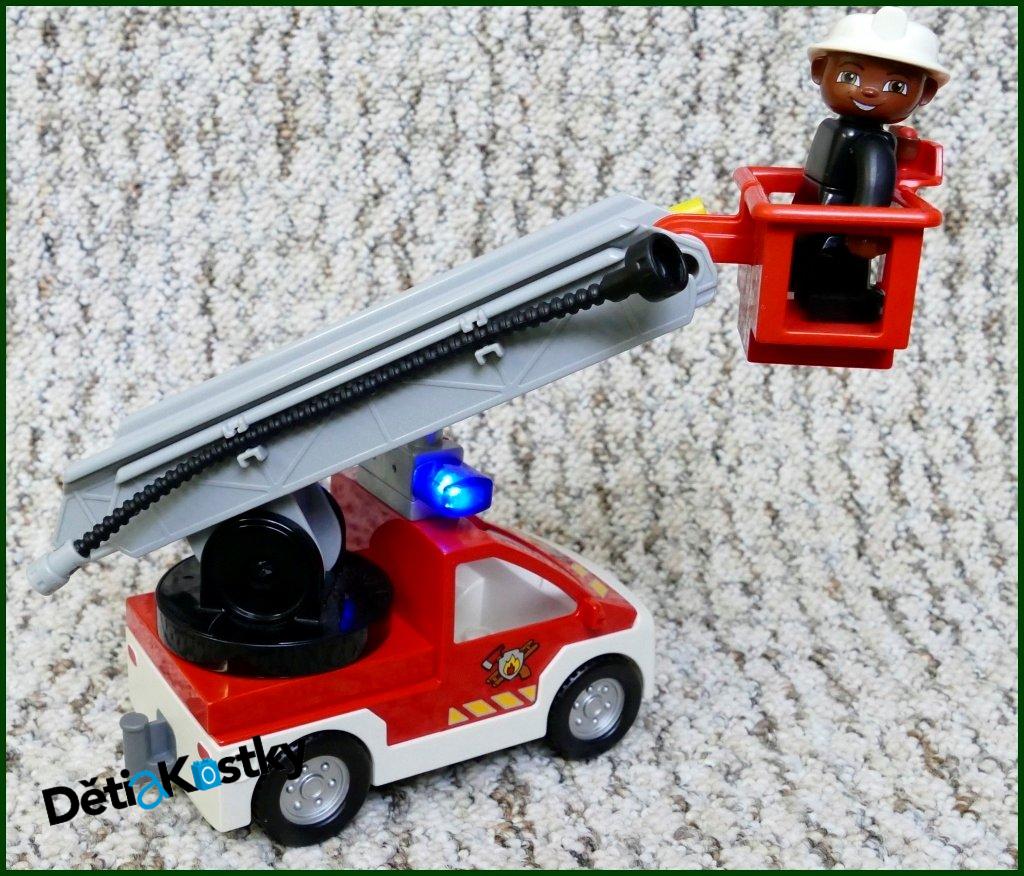 Lego® Duplo® Hasičské Auto Bílo/Červené s Novějším Žebříkem a Majáčkem