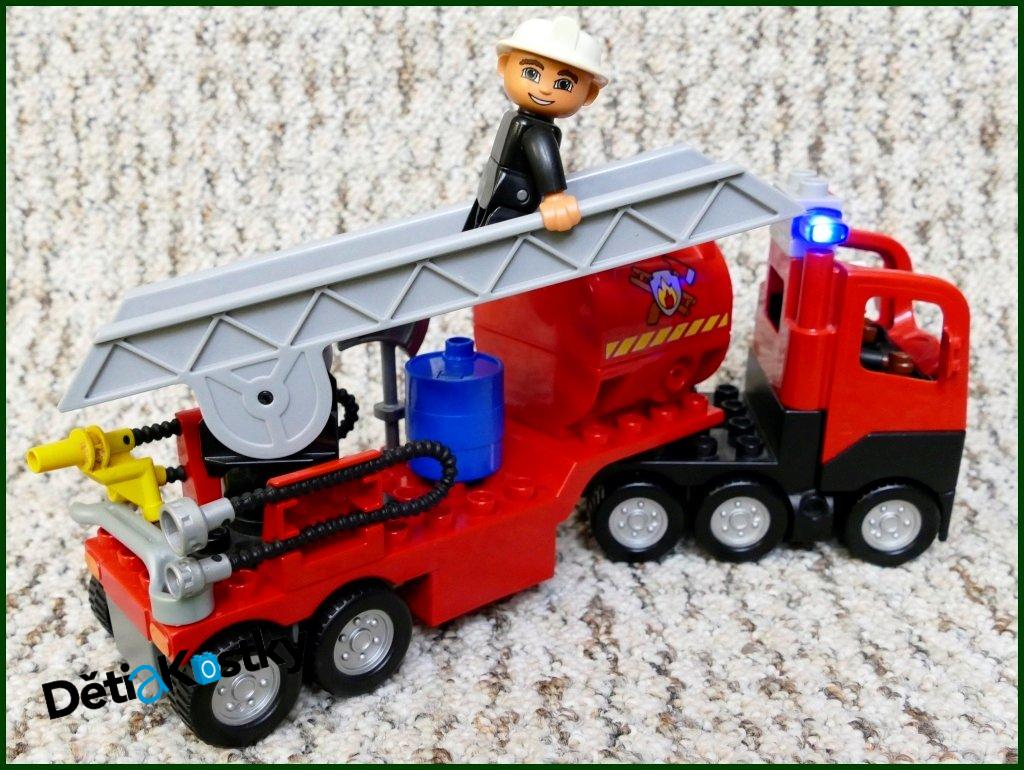 Lego® Duplo® Hasičské Auto Černý Tahač/Červený Návěs