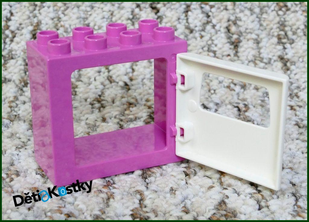 Lego® Duplo® Kostka s Dveřmi Růžová (Bílá Dvířka)