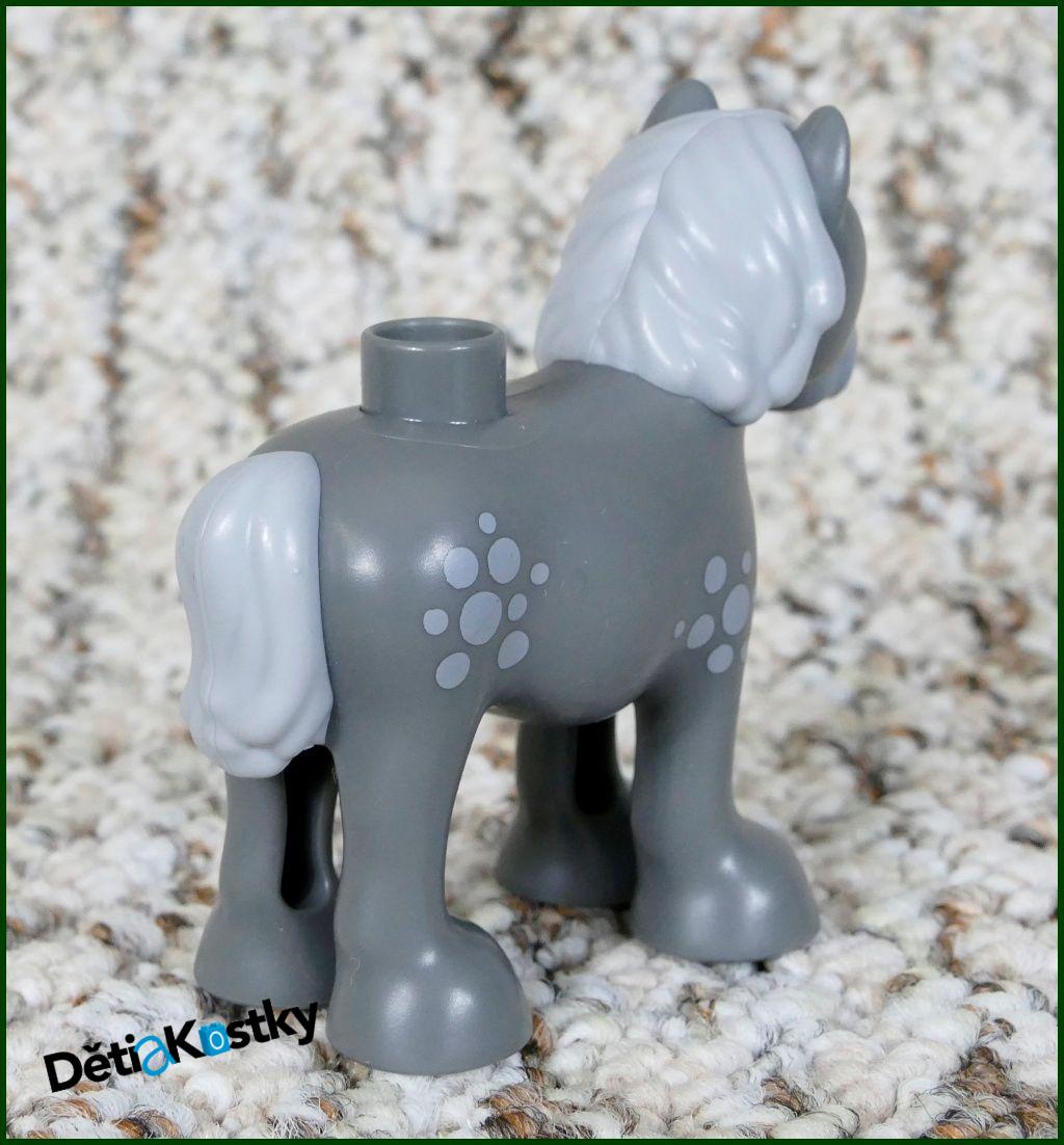 Lego® Duplo® Poník Tmavě Šedý - Světle Šedá Hříva