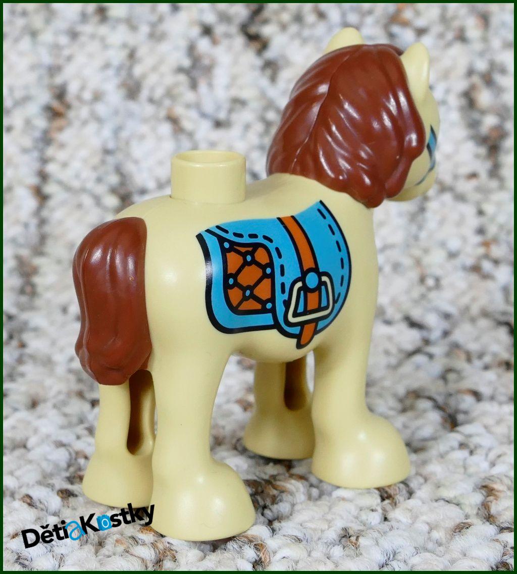 Lego® Duplo® Poník Béžový - Hnědá Hříva (Potisk Sedlo)