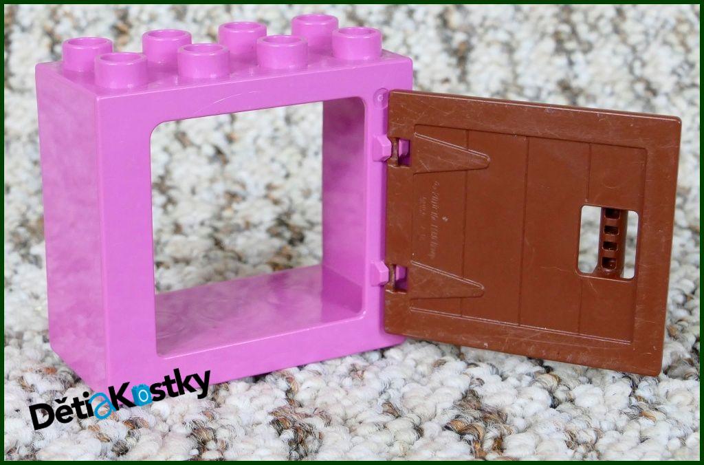Lego® Duplo® Kostka s Hnědými Dveřmi Růžová