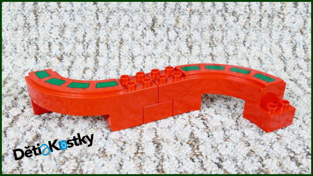 Lego® Duplo® Kostka Zatáčka 90° Červená s Potiskem