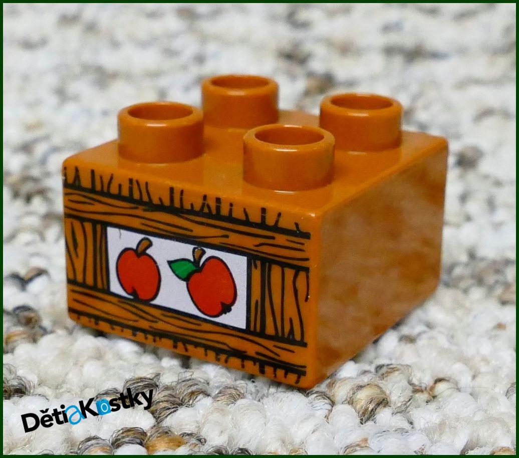Lego® Duplo® Kostka Hnědá 2x2 Jablíčka