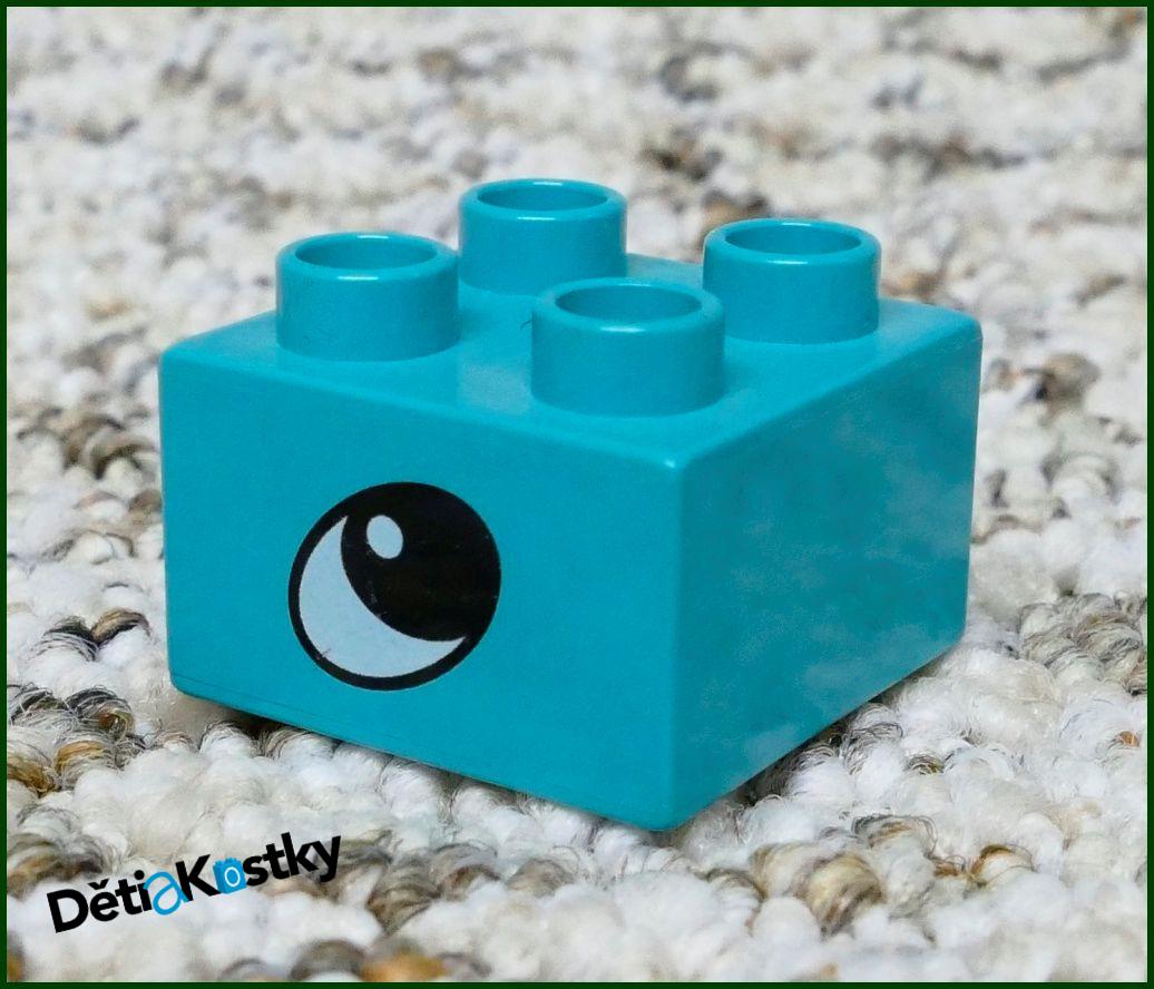 Lego® Duplo® Kostka Tyrkys 2x2 Oko Šikmé