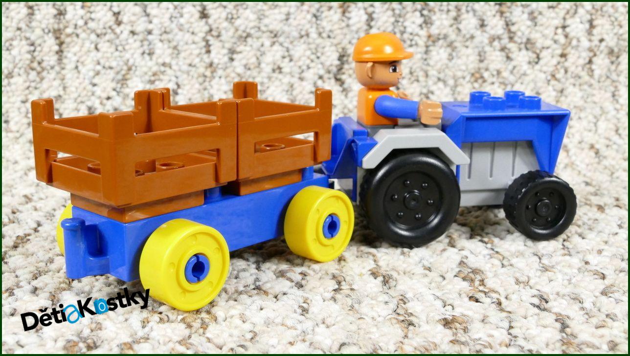 Lego® Duplo® Traktor Malý Modrý/Modrý Vozík s Přepravkami