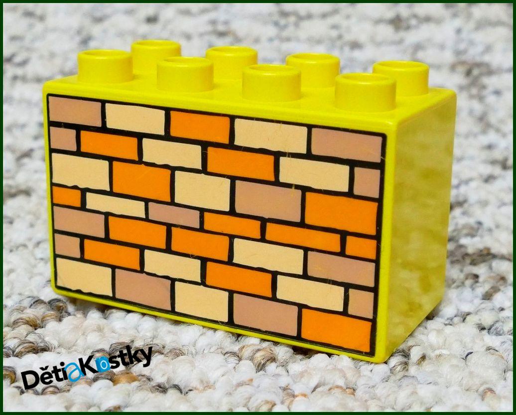 Lego® Duplo® Kostka 2x4x2 Žlutá - Vysoká Zeď