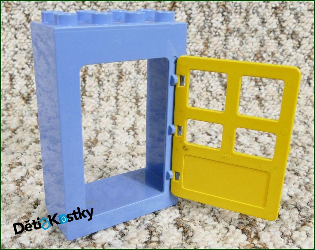 Lego® Duplo® Kostka s Dveřmi Světle Modrá Vysoká - Žluté Dveře