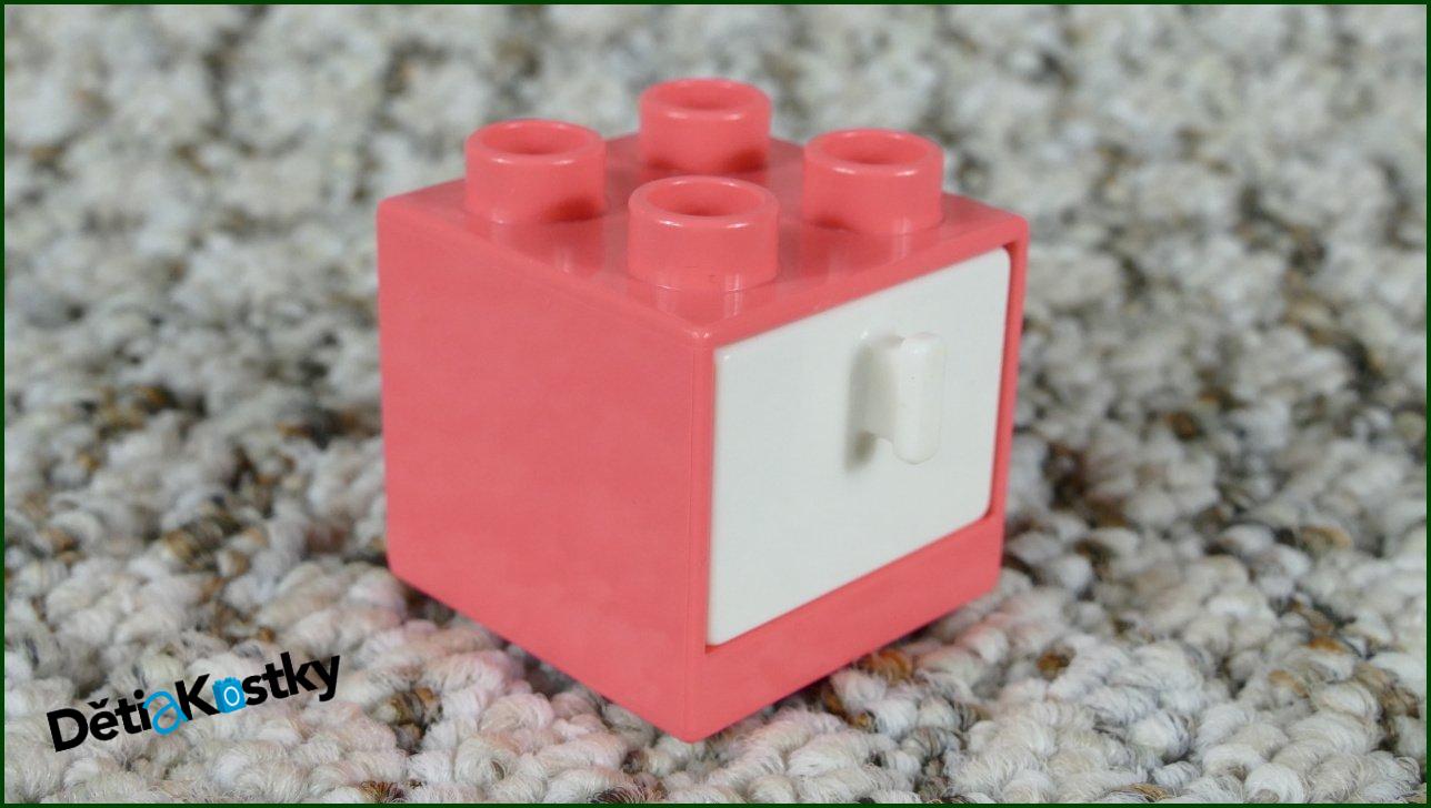 Lego® Duplo® Skříňka Malá Fosforově Růžová/Bílý Šuplík