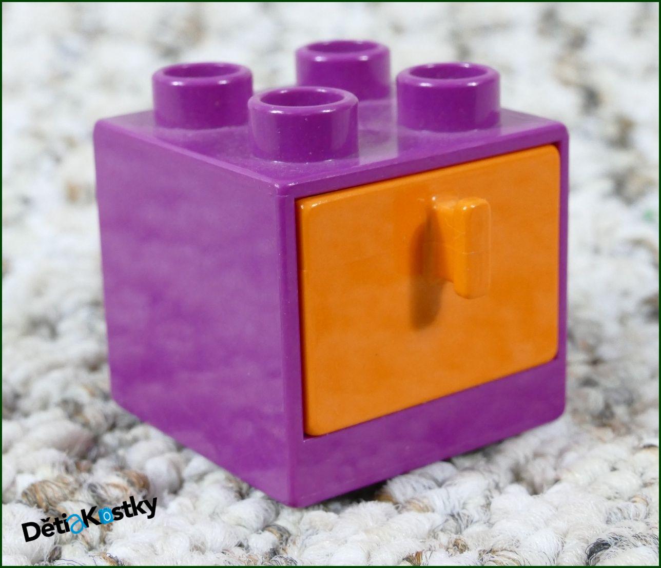Lego® Duplo® Skříňka Malá Tmavě Růžová/Oranžový Šuplík