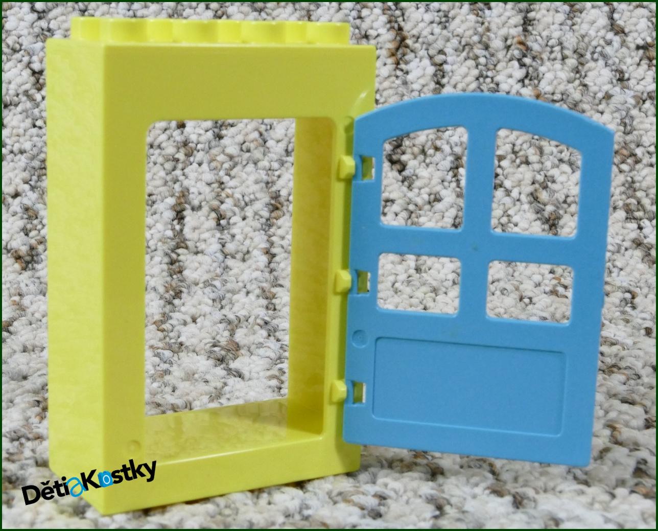 Lego® Duplo® Kostka s Dveřmi Světle Žlutá Vysoká - Tyrkysové Dveře