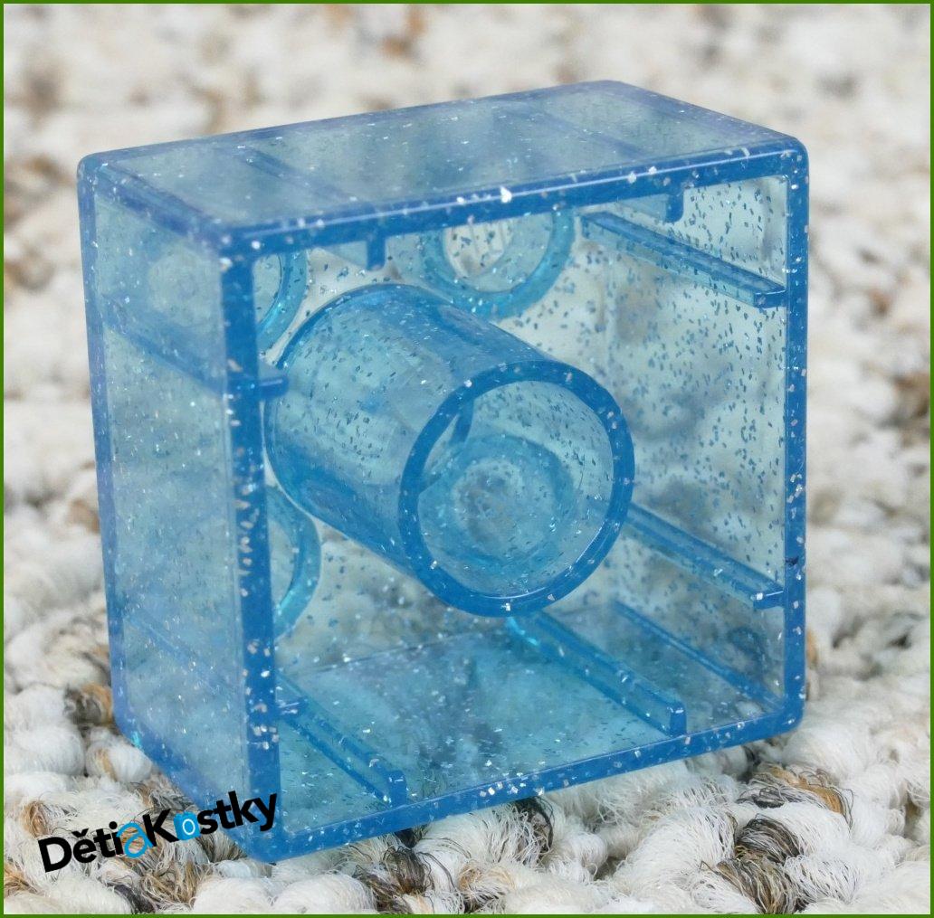 Lego® Duplo® Kostka 2x2 Průhledná Světle Modrá s Tečkami