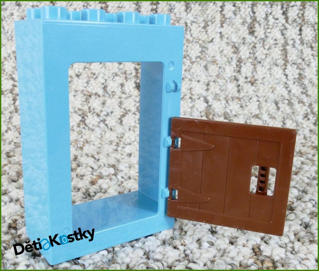 Lego® Duplo® Kostka s Malými Hnědými Dvířky Tyrkysová Vysoká