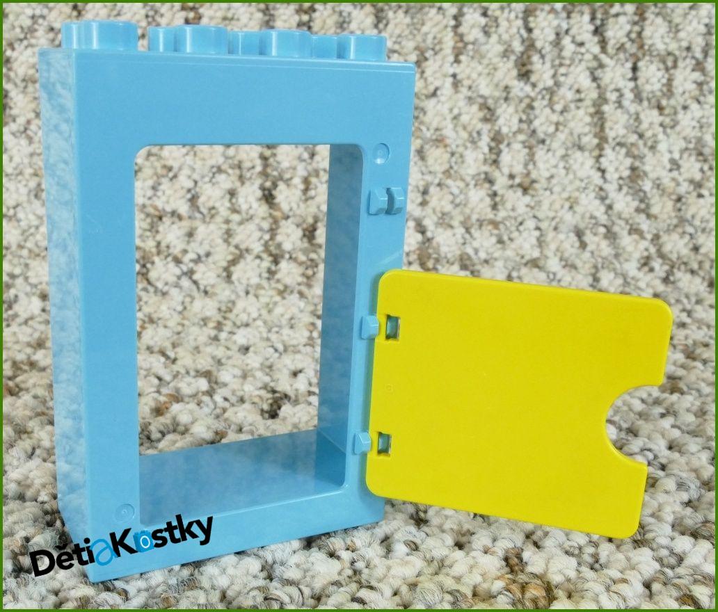 Lego® Duplo® Kostka s Plnými Žlutými Dvířka Tyrkysová Vysoká