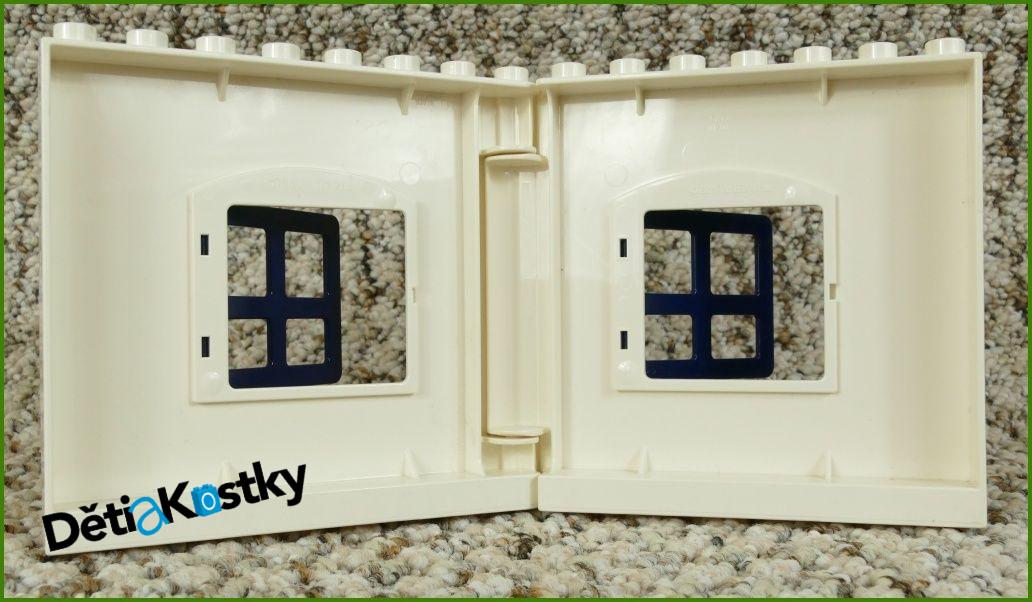 Lego® Duplo® Stěna Domu s Okny Bílá - Tmavě Modrá Okna