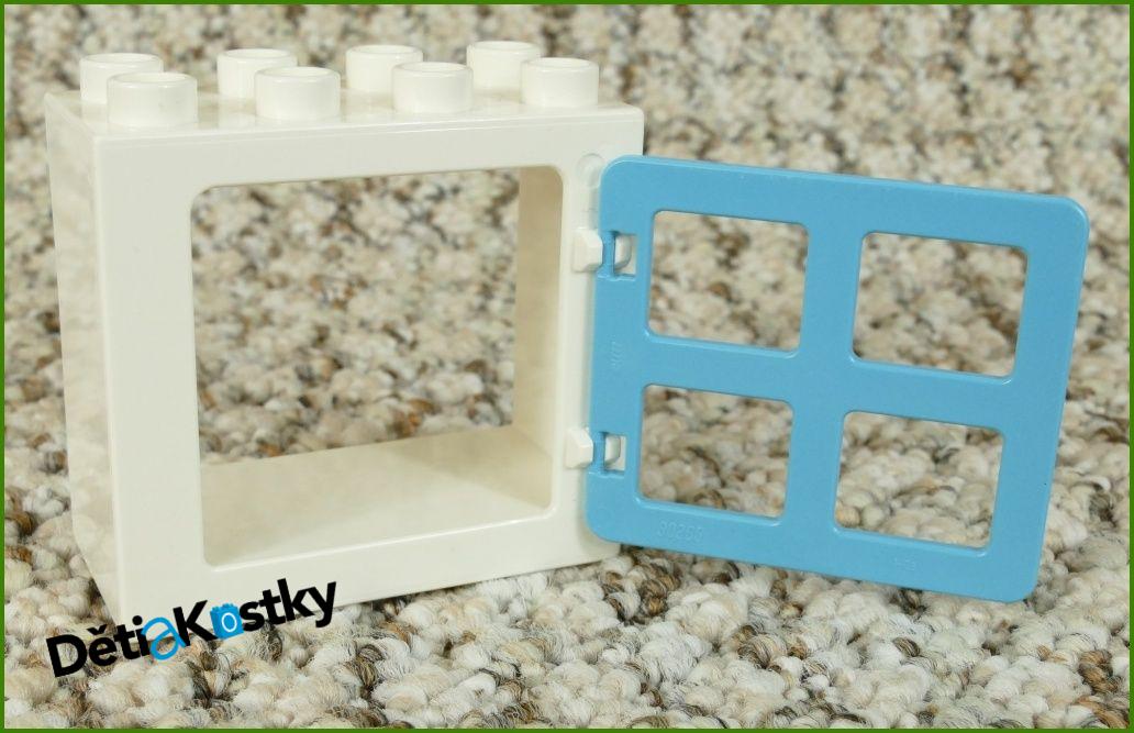 Lego® Duplo® Kostka s Oknem Bílá - Tyrkysové Okno