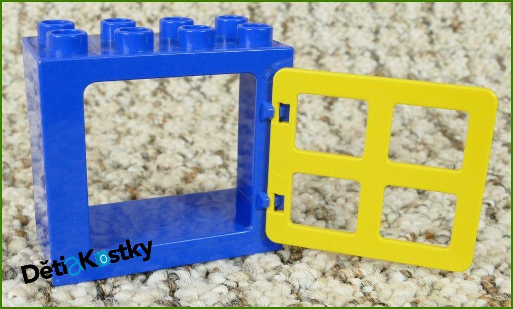Lego® Duplo® Kostka s Oknem Tmavě Modrá - Žluté Okno