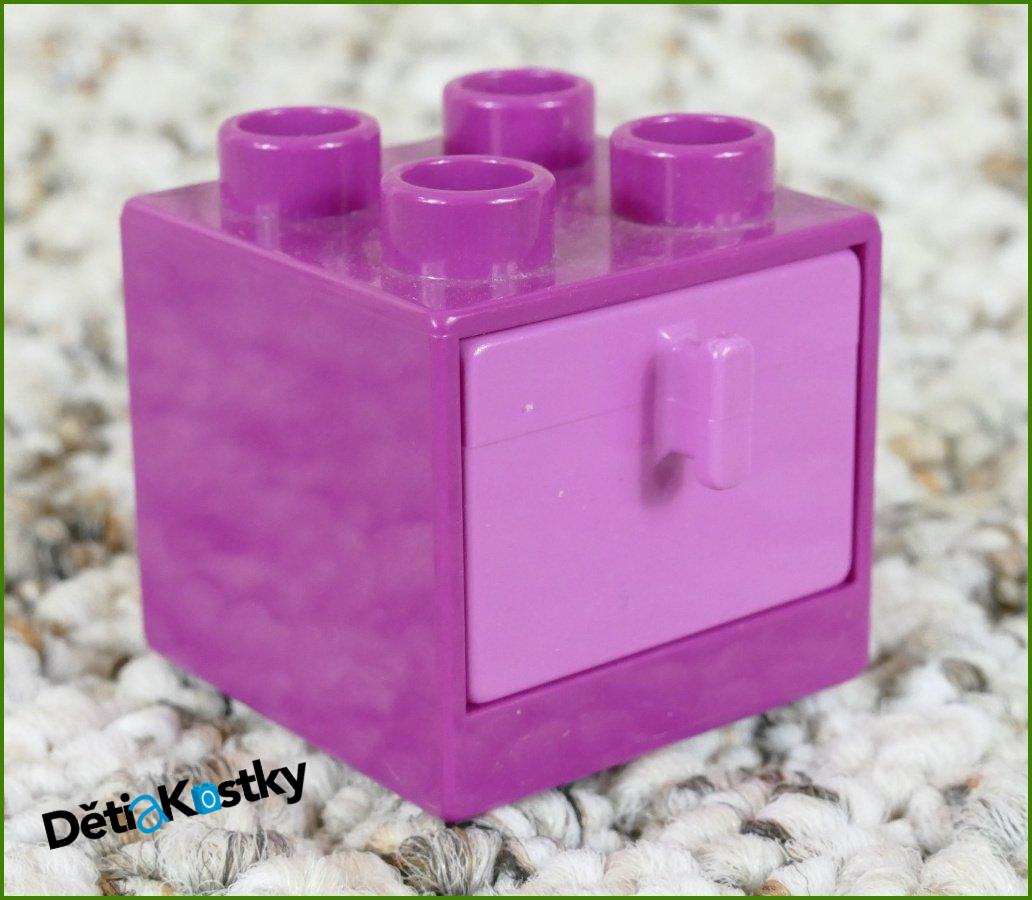 Lego® Duplo® Skříňka Malá Tmavě Růžová/Světle Růžový Šuplík