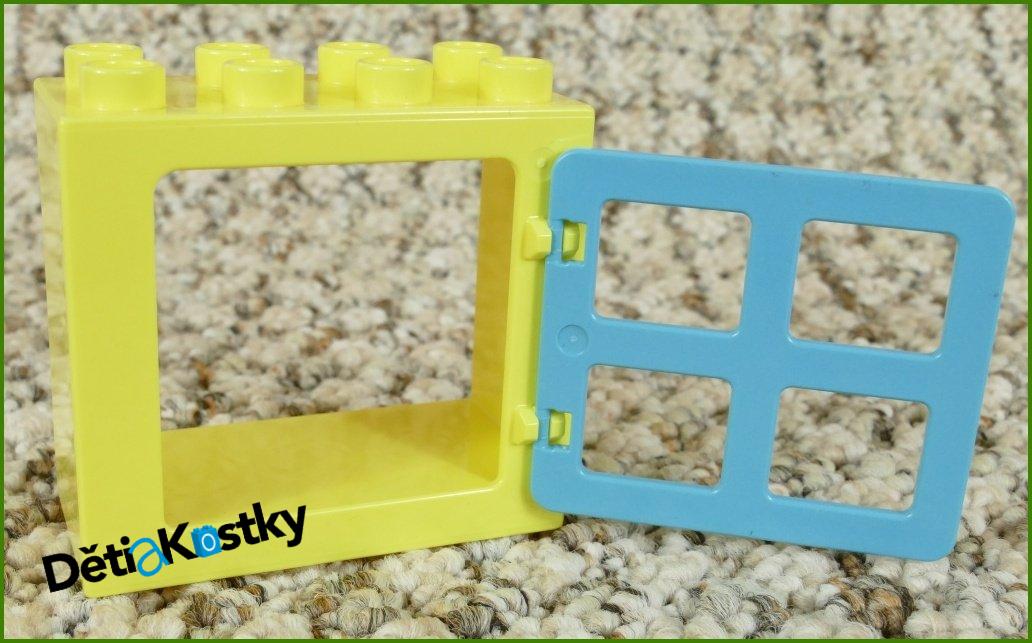 Lego® Duplo® Kostka s Oknem Světlounce Žlutá - Tyrkysové Okno