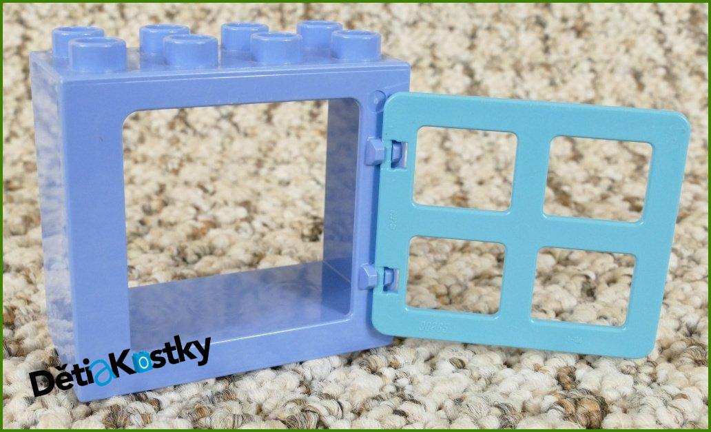 Lego® Duplo® Kostka s Oknem Světle Modrá - Tyrkysové Okno Hranaté