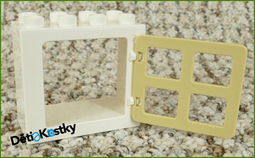 Lego® Duplo® Kostka s Oknem Bílá - Béžové Okno Hranaté