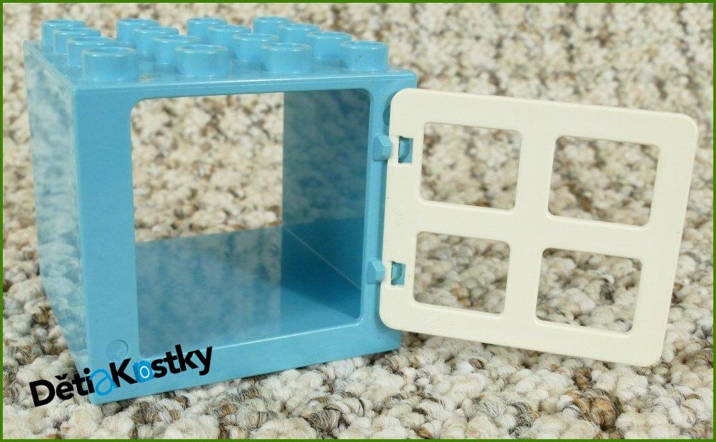 Lego® Duplo® Kostka s Oknem 4x4x4 Tyrkysová - Bílé Okno
