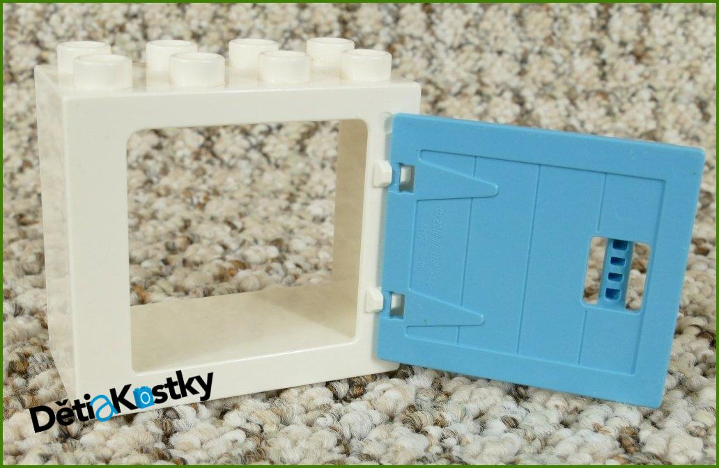 Lego® Duplo® Kostka s Tyrkysovými Dveřmi Bílá