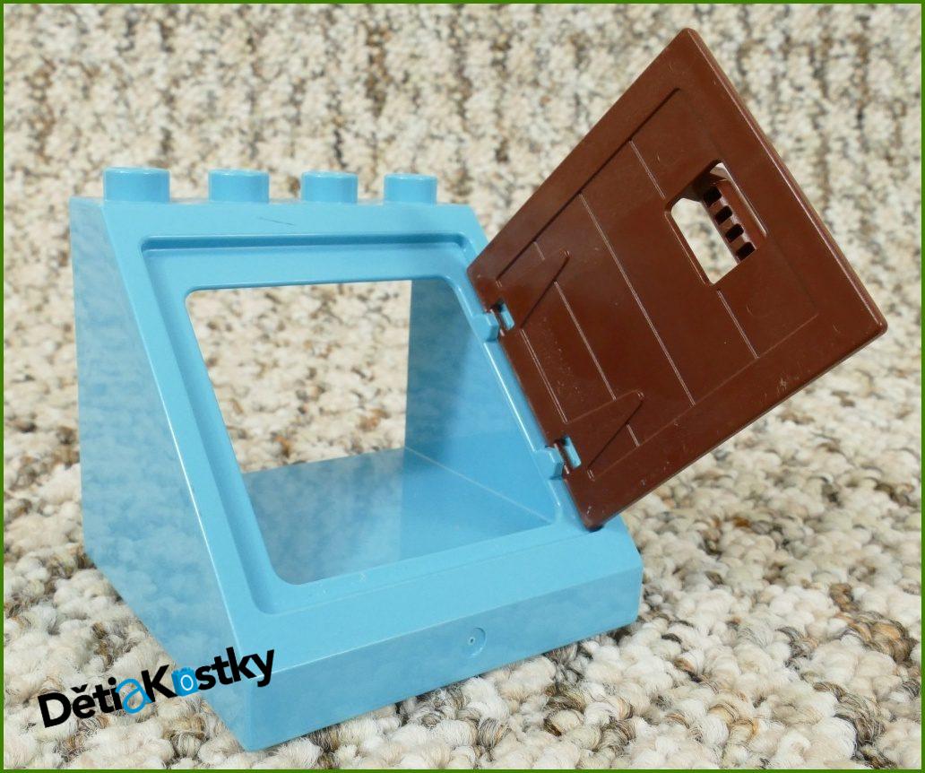 Lego® Duplo® Kostka Tyrkysová (Vikýř - Hnědá Dvířka)