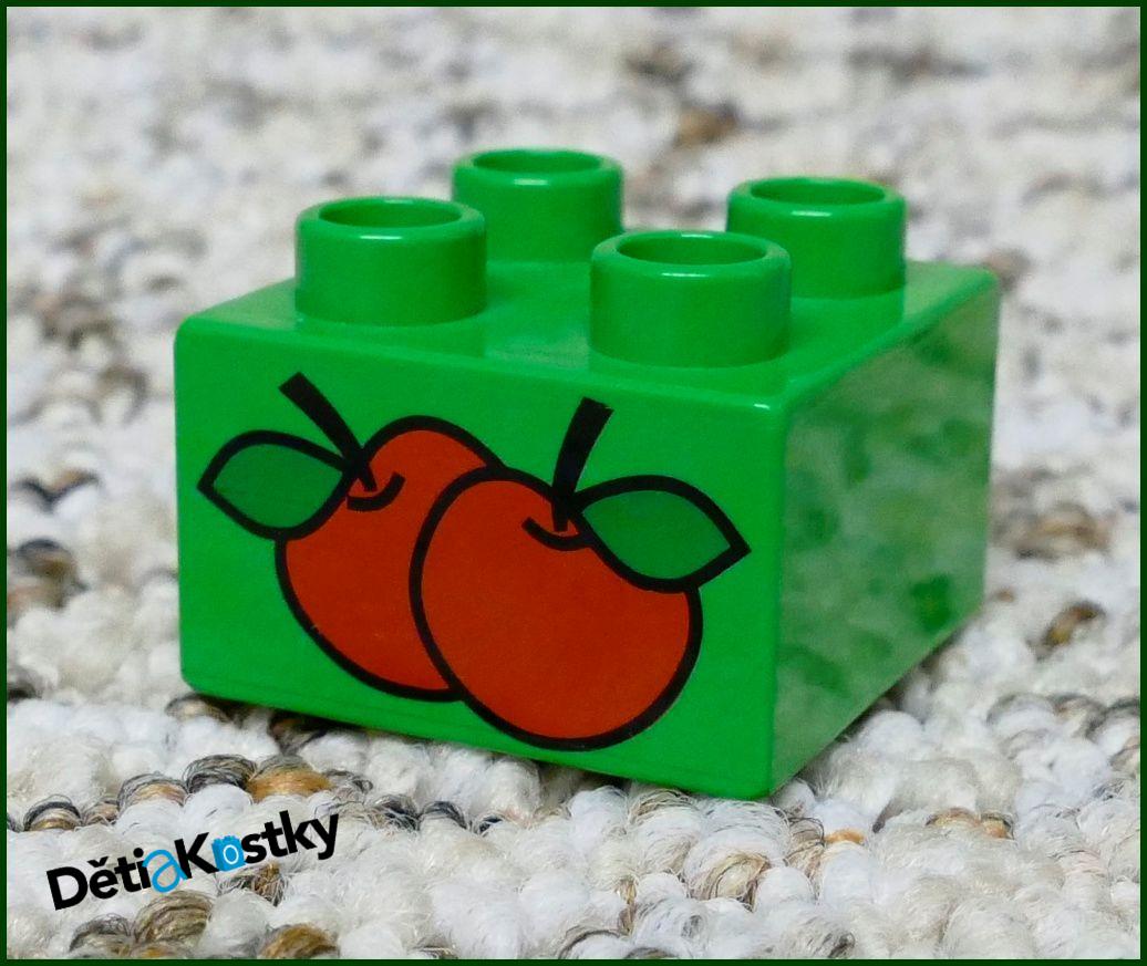 Lego® Duplo® Kostka Zelená 2x2 Jablíčka