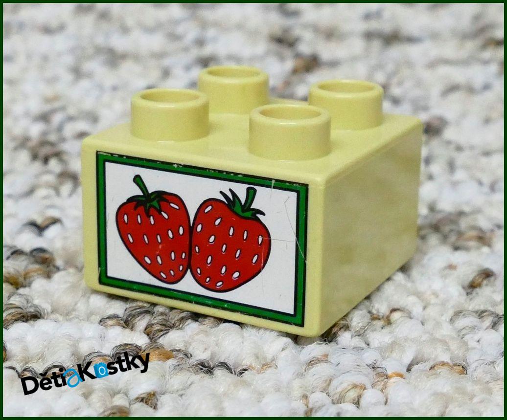 Lego® Duplo® Kostka Béžová 2x2 Jahody