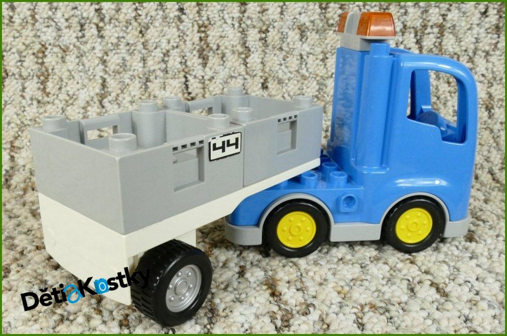 Lego® Duplo® Tahač Modrý s Bílým Návěsem - Šedé Korby