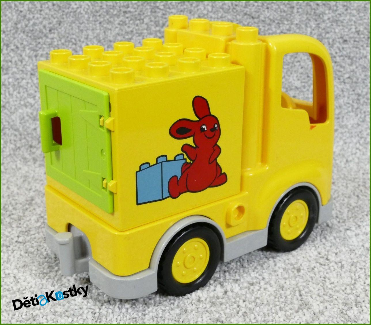 Lego® Duplo® Tahač Žlutý s Korbou a Potiskem Králíčka