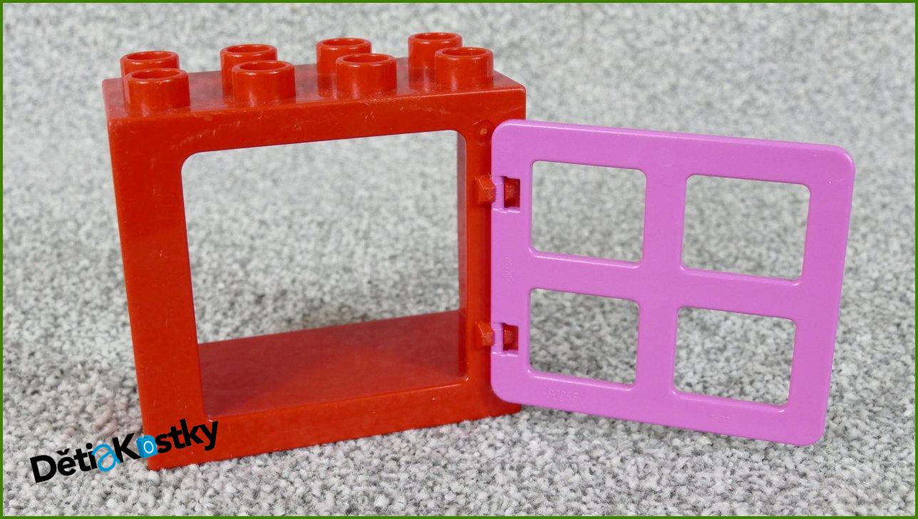 Lego® Duplo® Kostka s Oknem Červená - Růžová Okenice