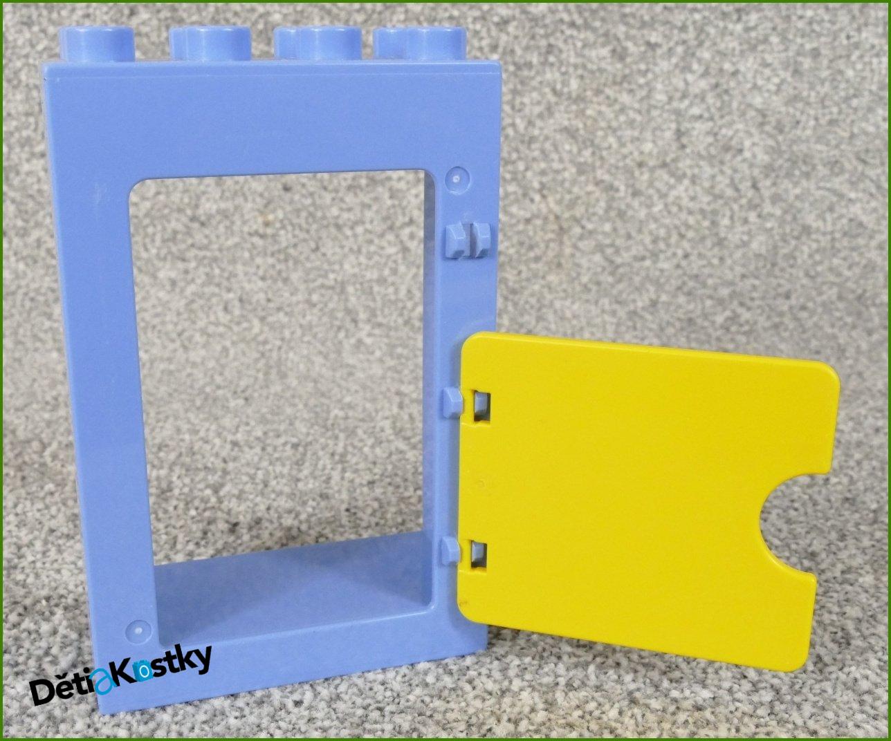 Lego® Duplo® Kostka s Plnými Žlutými Dvířka Světle Modrá Vysoká