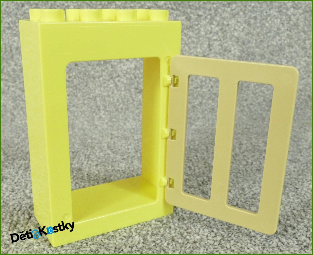 Lego® Duplo® Kostka s Dveřmi Světlounce Žlutá - Béžové Dveře