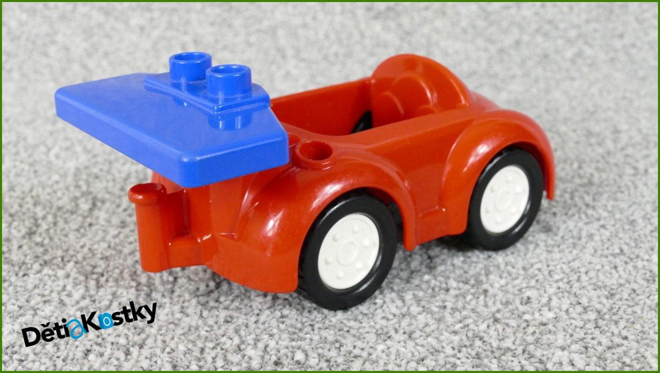 Lego® Duplo® Malé Autíčko Červené s Modrým Křídlem (Bílá Kola)