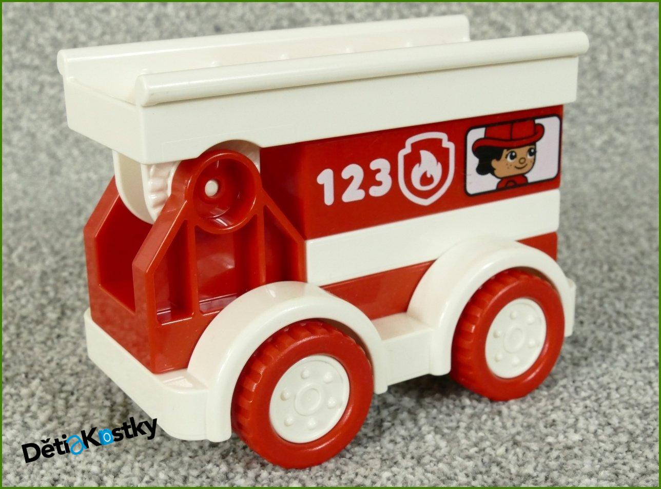 Lego® Duplo® Autíčko z Kostek Hasičské s Bílým Žebříkem